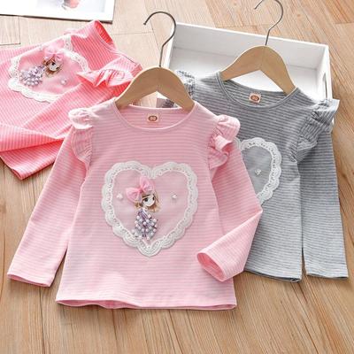 Cute Children T-shirt Girl Long-sleeved Shirt Princess Top Bottoming Shirt Cartoon T-shirt  Children's Clothing