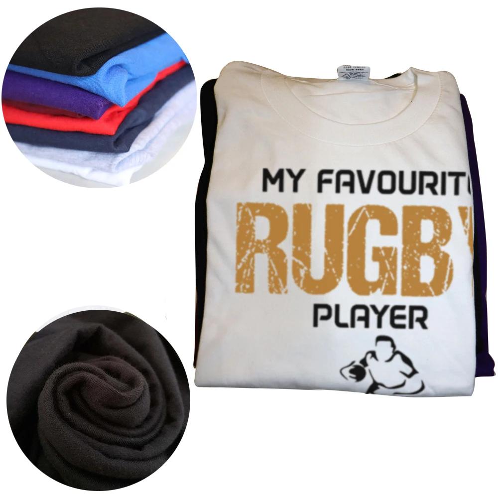 Funny My Favorite Rugby Player Calls Me Dad Graphic Tshirt Women's Fashion Casual Oversized T-shirts Men's 100% Cotton T Shirt