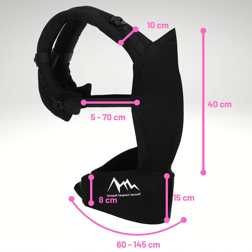 Baby Carrier Ergonomic Back Carrier Urban 100% Cotton Black