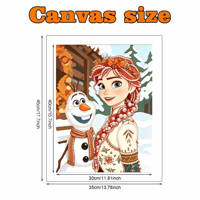 Disney Pearl Painting Anna and Olaf DIY Pearl Painting Gem Art Pearl Dot Painting Picture Crafts Adult Beginner Gifts Home Decor