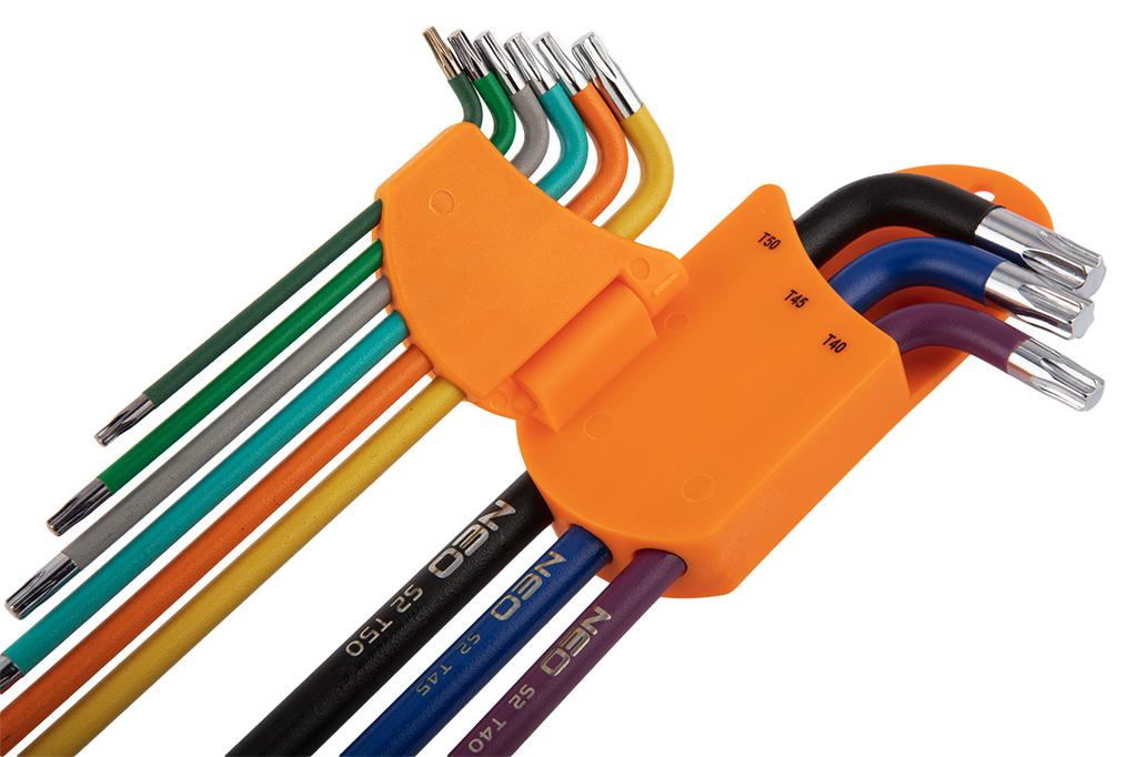 Torx T10-50 Keys, Set Of 9, Colored