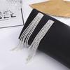Premium sense simple tassel full diamond claw chain earrings fashion exaggerated diamond earrings personalized women's earrings stud earrings