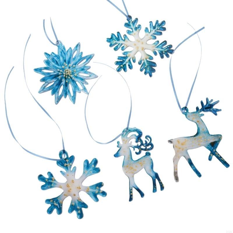 1 Piece Christmas Holiday Ornament Reindeer Snowflake Resin Waterproof Easy Install Suitable Various Themes Decors