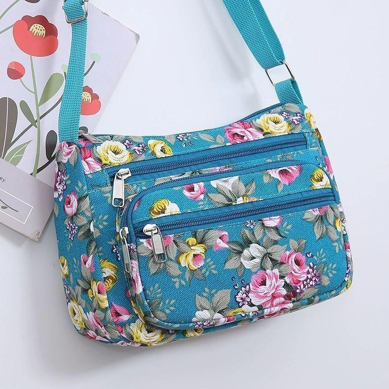 Große Baumwoll-Canvas-Schultertasche mit Reißverschluss für den täglichen Gebrauch