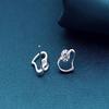 Korean Inlaid Zircon Peach Heart Stud Earrings - Versatile Heart-Shaped Fashion Jewelry