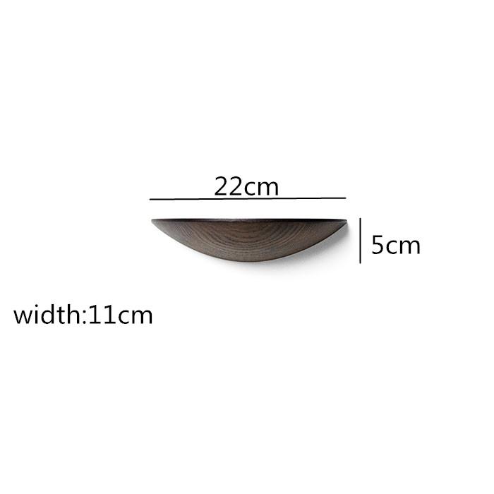 Wooden Wall Shelf Semicircle Solid Wood Wall Hanging Storage Rack Home Living Room Decoration Organizer White Wax Wood Shelf