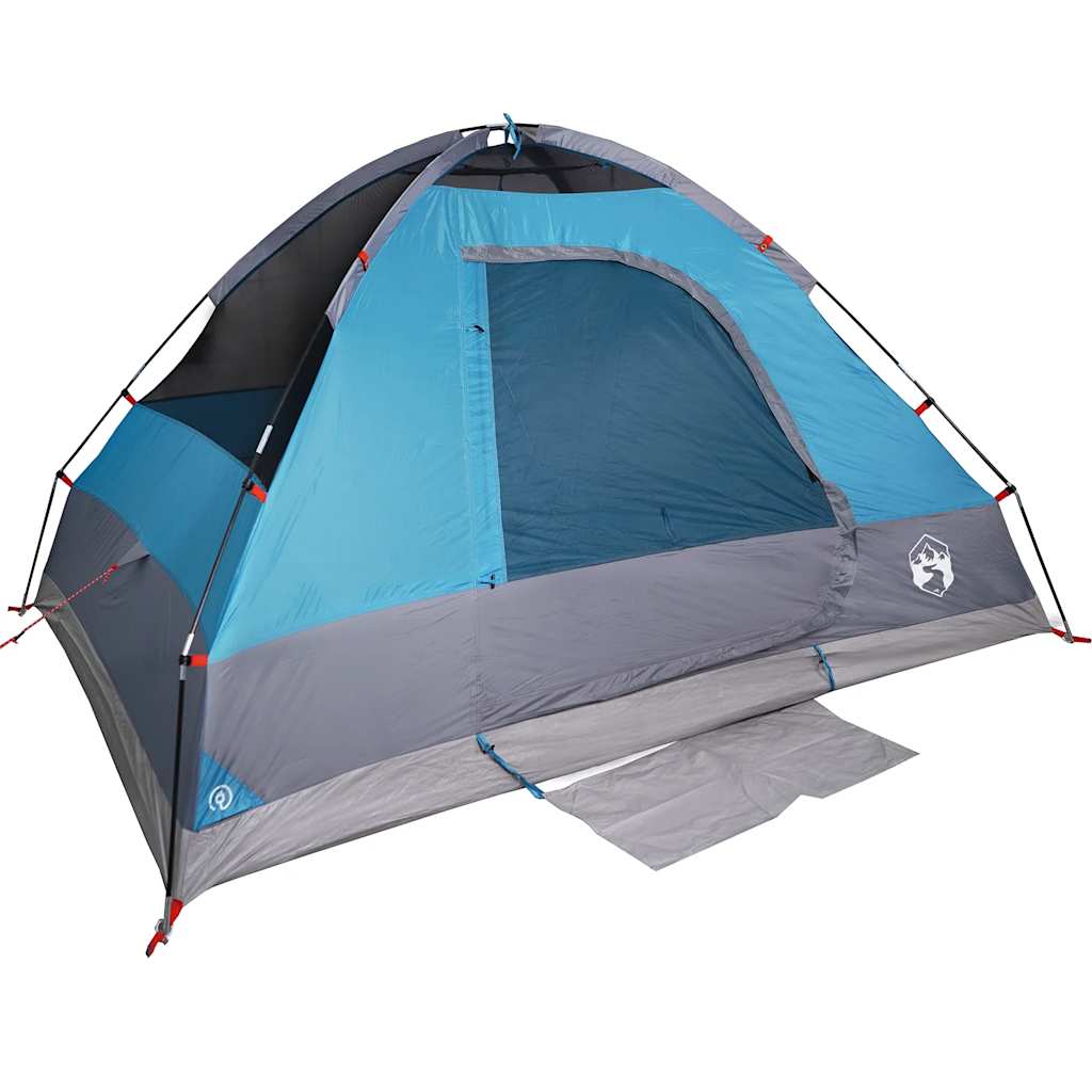 Dome Camping Tent for 4 Persons Blue Waterproof