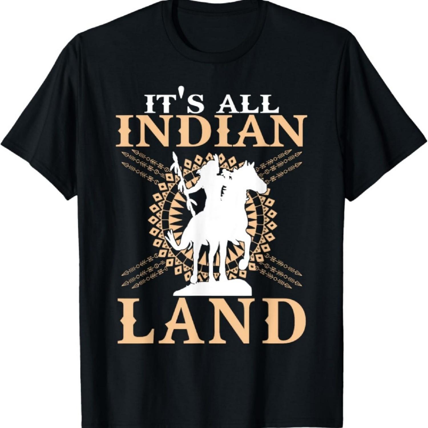 

Футболка коренных американцев Это вся индейская земля Футболка для коренных иммигрантов XXXXXL чёрный