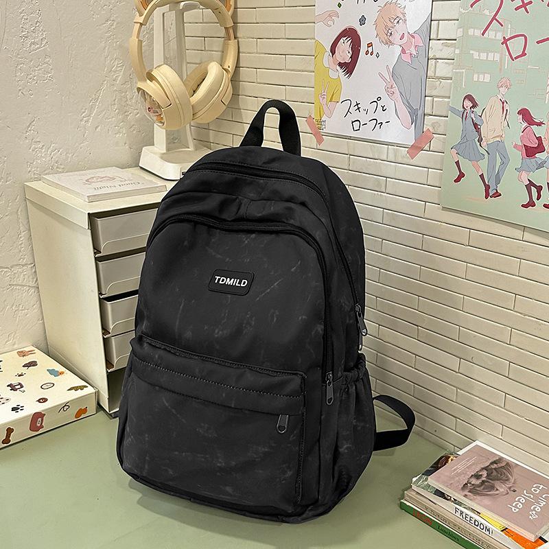 High Value Schoolbag Female Niche Design Sense Junior High School Students High School College Students Tie Dye Backpack Light Travel Backpack
