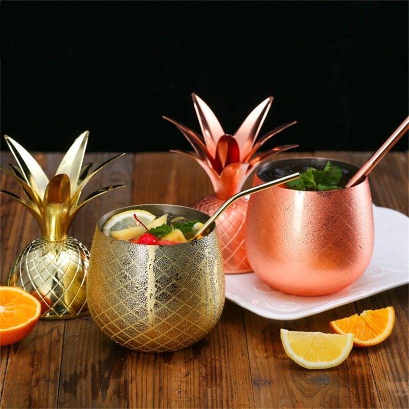 Pineapple Mug 400ml/550ml/900ml Moscow Mule Copper Mugs Metal Mug Cup Stainless Steel Beer Wine Coffee Cup Barware