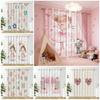 2Pcs/Set Ballet Girl Love Flower Window Curtain Modern Fresh Dreamy Bedroom Living Room Decor Blackout Polyester Fabric Curta