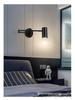 Nordic Luxury Swing Arm Bedside Wall Lamp with Folding Retractable Reading Light and Switch