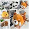 Kawaii Baby Animal Plush Toys Mini Pendant Husky Raccoon Lion Chicken Panda Doll Funny Lying Pose Cartoon Desktop Pets Nice Gift