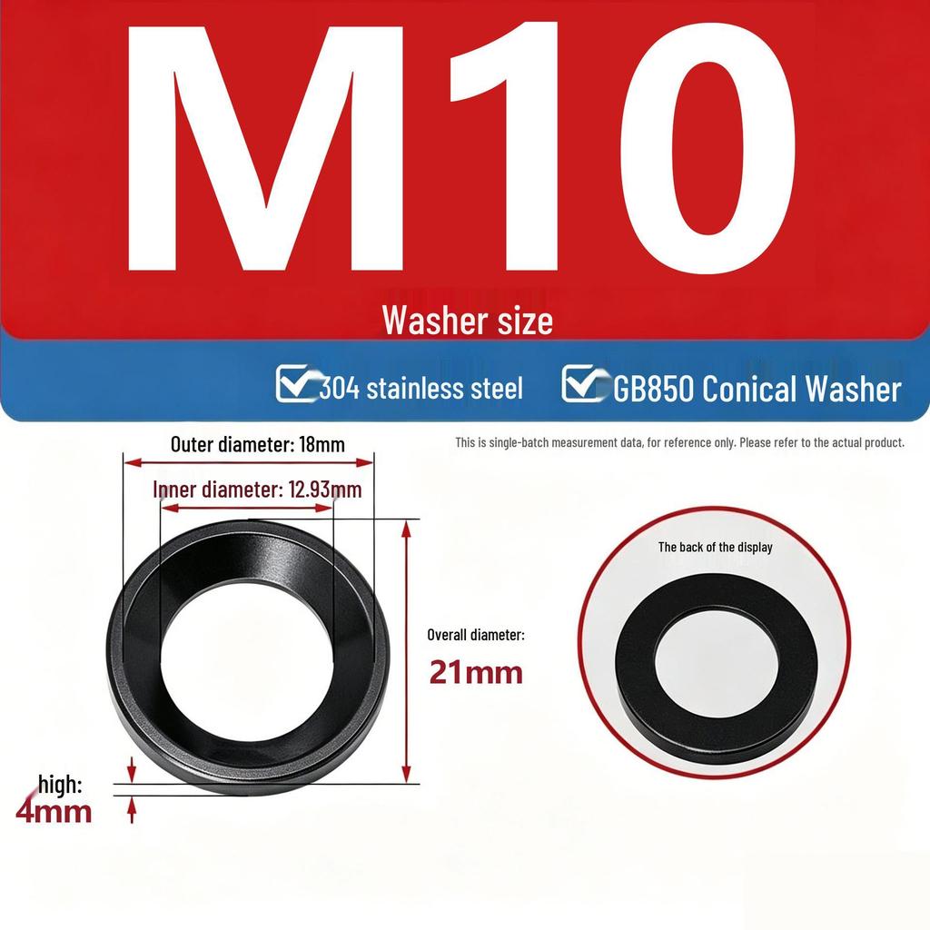 304 Stainless Steel Conical, Spherical, and Concave Convex Washers (M6, M8, M10, M12)