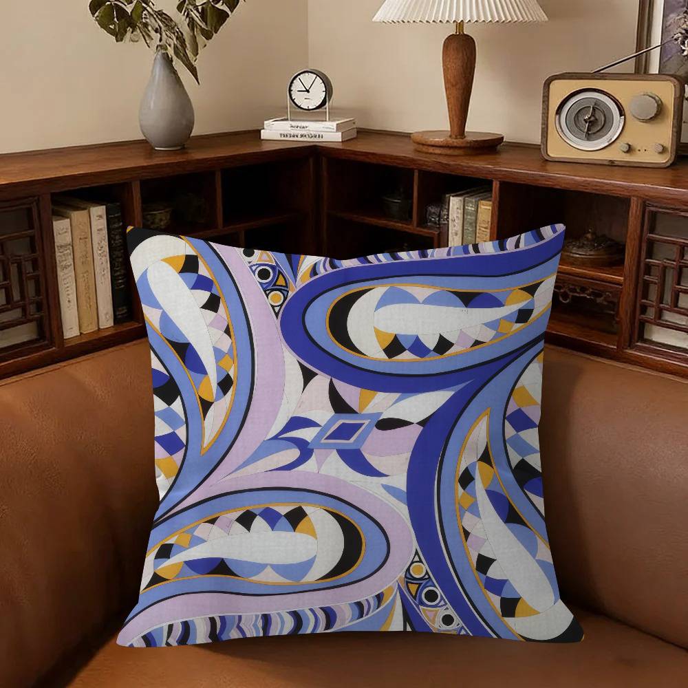 E-Emilio P-Pucci Logo Fashion  Cushion Cover Inches Farmhouse Decor Home Throw Pillow Covers for Couch Decorations