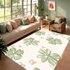 Green Clover Pink Hearts Soft Modern Living Room Area Rug Non Slip Carpet for Home Decor Natural Pattern Fluffy Floor Mat