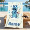 Custom Name Stitch's Sign Stylish Digital Printing Beach Towel Quick‑Drying Absorbent Blanket for Beach Pool Gym Travel