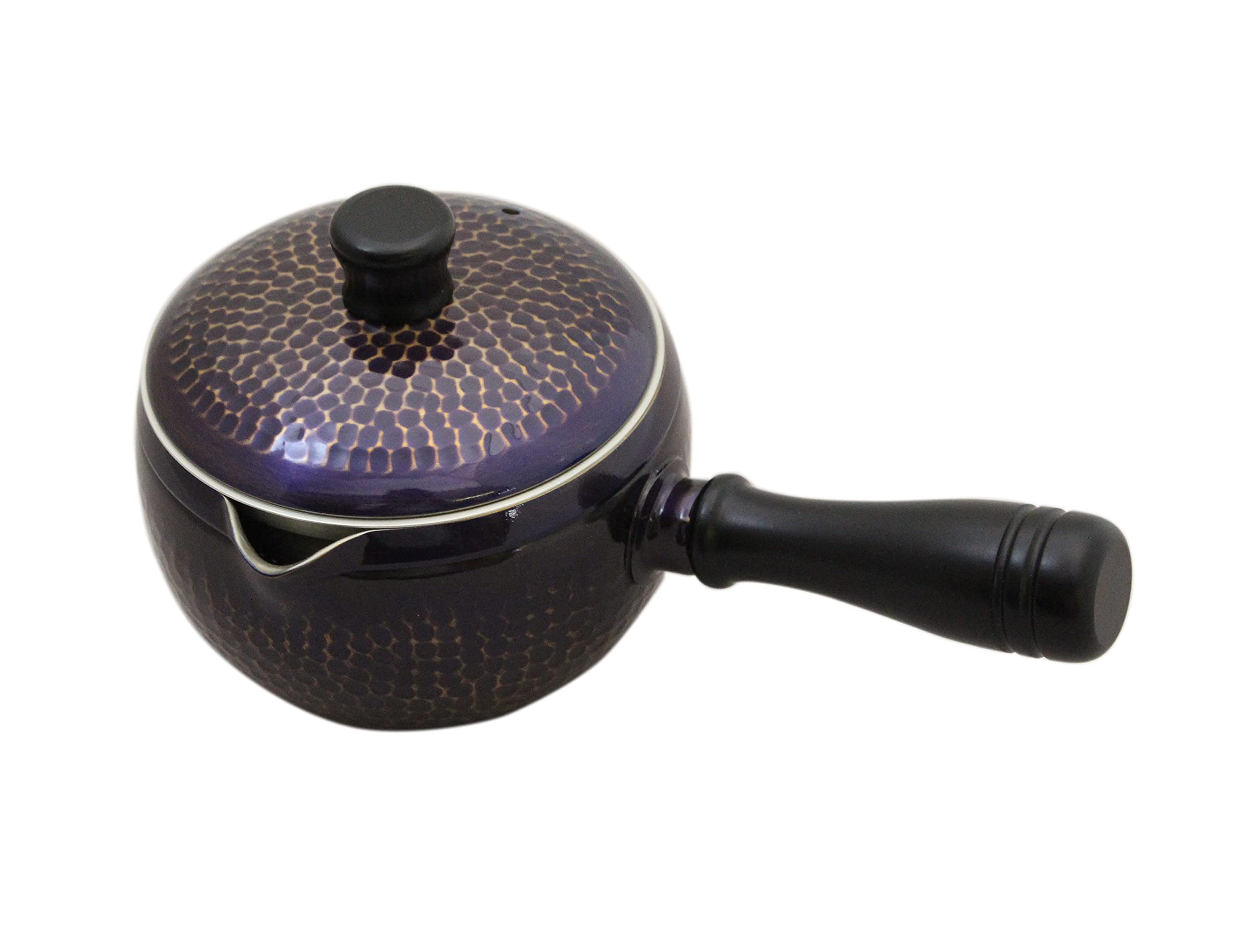 

Shinkodo Pure Copper Teapot Made in Japan with Purple Hammered Gift Wrapping Available (Side-Handed) Strainer, Finish, Texture,