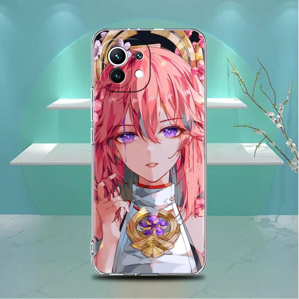 Genshin Impact Raiden Shogun Baal Clear Case For Xiaomi Mi Poco X3 NFC M3 Pro F3 F1 11 Lite 12 Note 10 11T 9T Phone Cover