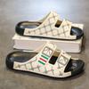 One-word drag men's high-grade deluxe version goes out to wear home out fashion Korean version indoor sandals slippers
