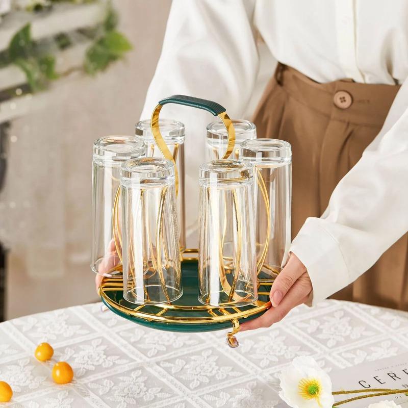 Cup Upside Down Drain Rack Space-saving Large Capacity Cup Organizer Rack for Home Kitchen Bar Decoration