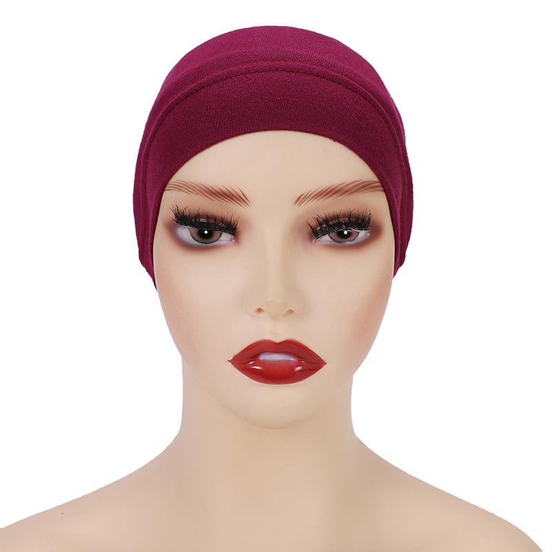 27 Colors Fashion Women Inner Hijab Tube Muslim Turban Cap Bonnet Plain Islamic Underscarf Cotton Jersey Undercaps Mujer Hat