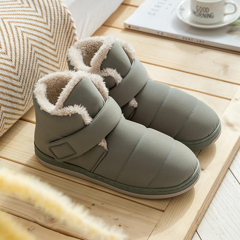 High-top cotton slippers women's winter new outer wear bag heel non-slip warm plush cotton shoes men's winter