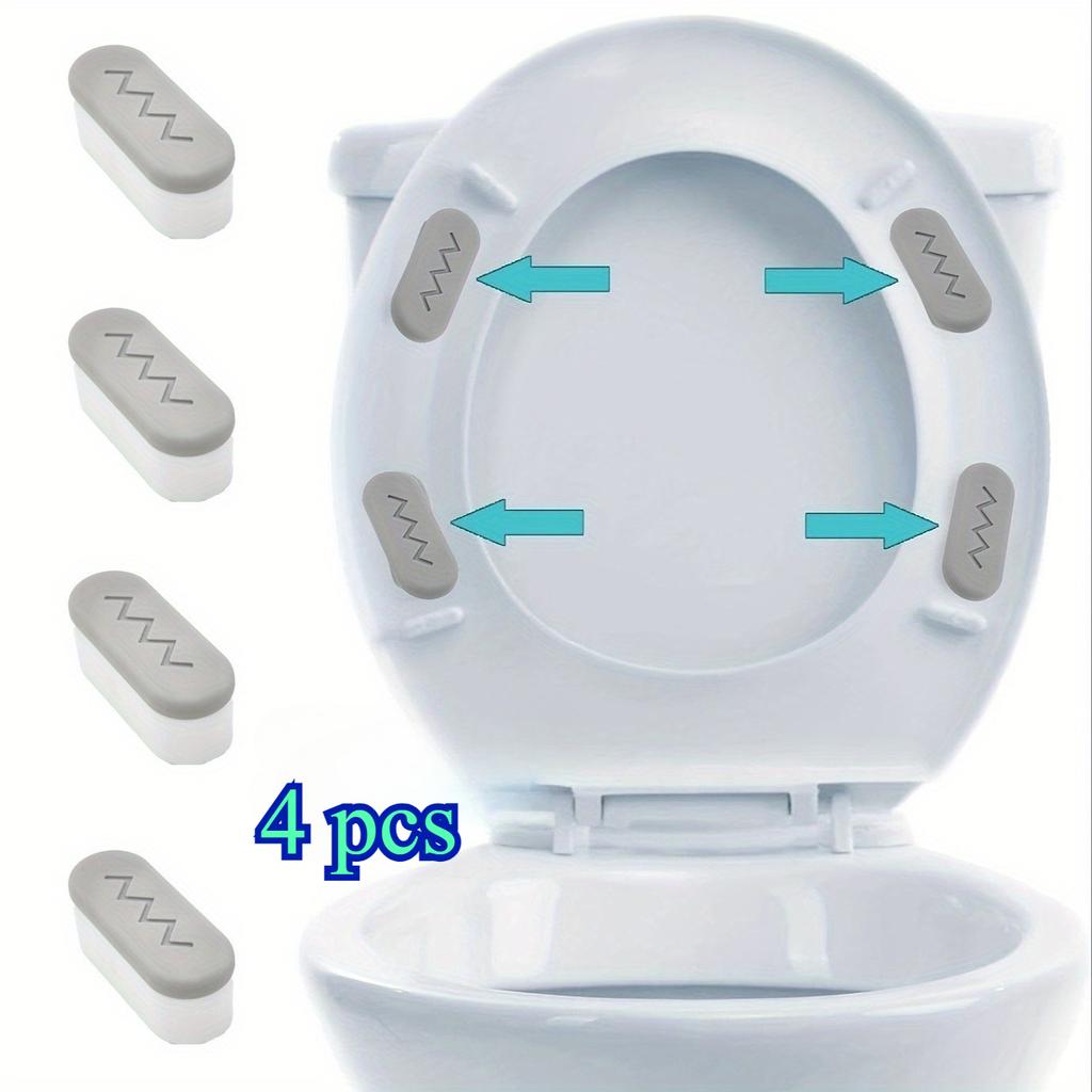 4 pezzi Paracolpi per Sedile del WC, Paracolpi per Sedile Bidet con Forte Ammortizzatore e Funzione Adesiva per Attacco Bidet, Mantieni il Tuo Sedile del WC