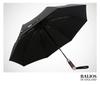 Balios Travel Umbrella with Luxurious Golden Rosewood Auto Windproof Single Automatic Folding Umbrella for Men and Women Jet Black Handle, Open/Close,