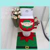 Christmas Elf Toilet Set Featuring Cozy Green Toilet Cover Mat And Soft Tank Lid
