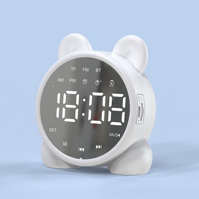 C2 Cute Cat Kids Alarm Clock Mirror Table Clock Digital Alarm Clock Bedside Clock Children Sleep Led Clocks