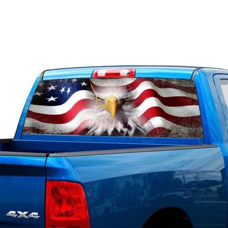Premium Qualität Amerikanische Flagge Adler Fenstertönung Grafik Aufkleber Für Hintere LKW Heckklappe