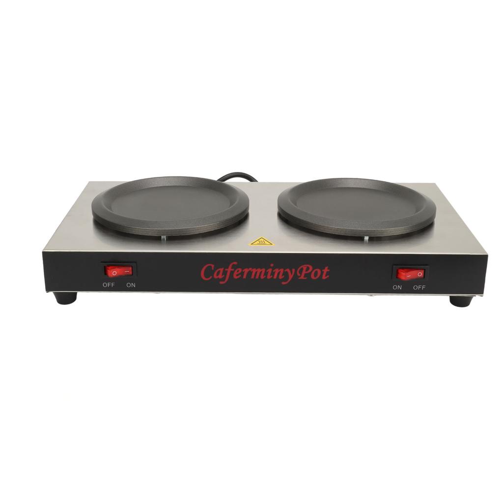 Aquecedor de Café Duplo Aquecedor de Cafeteira Comercial Dupla Chapa Quente Aço Inoxidável Portátil
