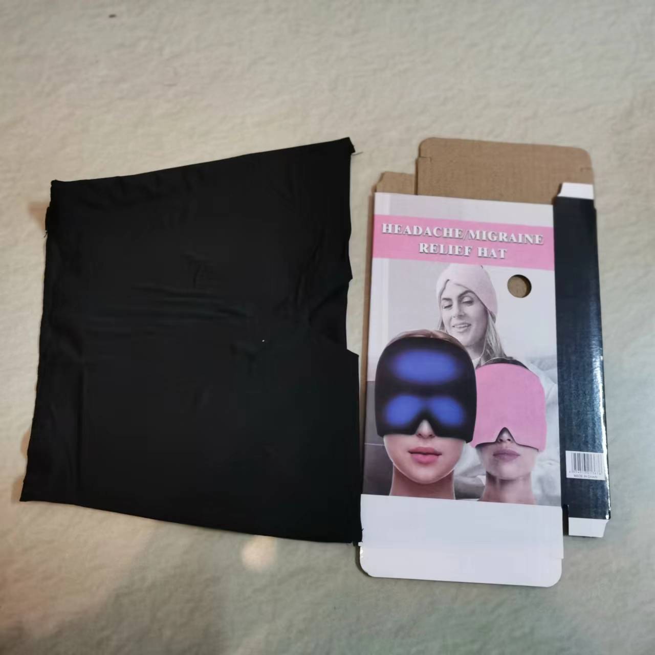 

Маска для сна со льдом, Холодная маска для глаз, Наклейка для защиты лица и глаз, Шапочка для сна, блокирующая свет OPP bag чёрный