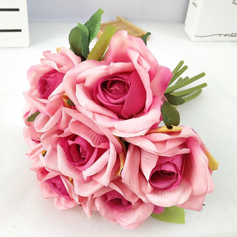 Simulation Flower 7-Head Bouquet Of Roses, Fake Flowers For Wedding Flower Decoration, Artificial Flowers For Home Living Room Decoration