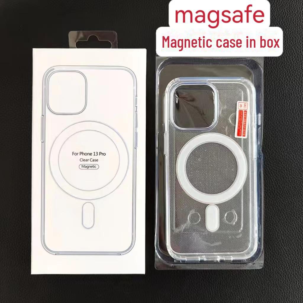 

Магнитный прозрачный чехол с бесшумной кнопкой для iPhone 15 Pro/14/13 iPhone 16