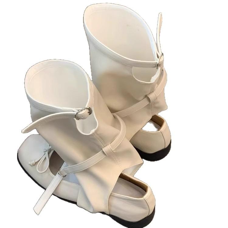 New summer bow fashion ballet pleated mid-tube boots niche design cool boots children