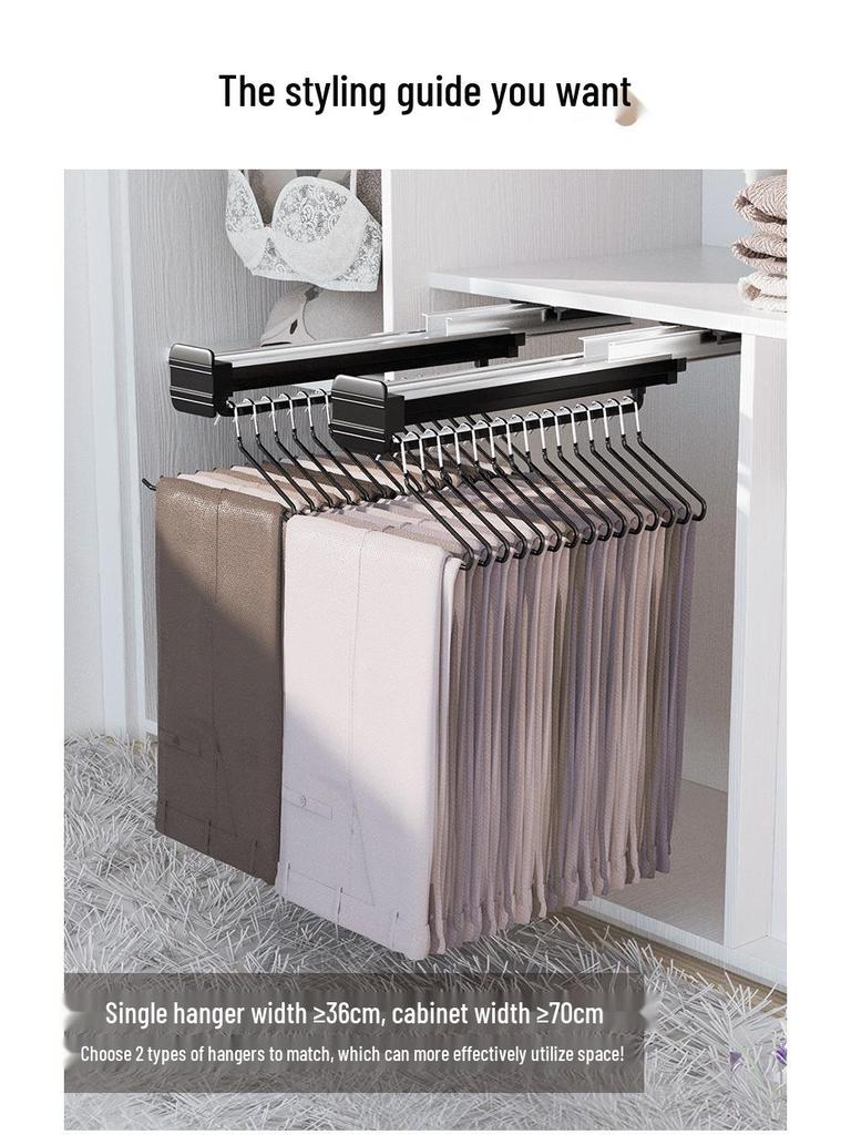 Telescopic Trouser Rack: Wardrobe Vertical Pull-Out Hanger with Multi-Functional Storage.
