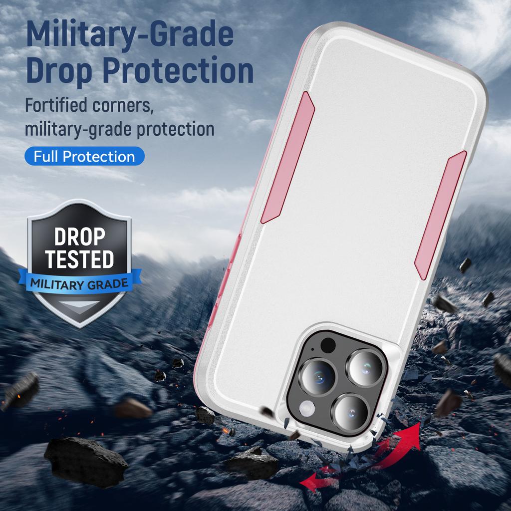 Für iPhone 16 Pro Max Hülle PC+TPU Militärischer Fallschutz Handyhülle