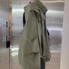 Army Green Women's Hooded Windbreaker: Medium Thickness, Stylish, Versatile, Popular Cargo Jacket for Early Spring.