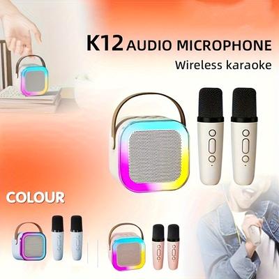 Speaker with Microphone Set, Home Karaoke Machine, Portable Handheld Karaoke Microphone Speaker, Suitable for Adult Family Parties Birthday, K12