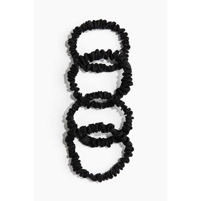 Set of 4 Silk Hair Ties, Black 1107467007