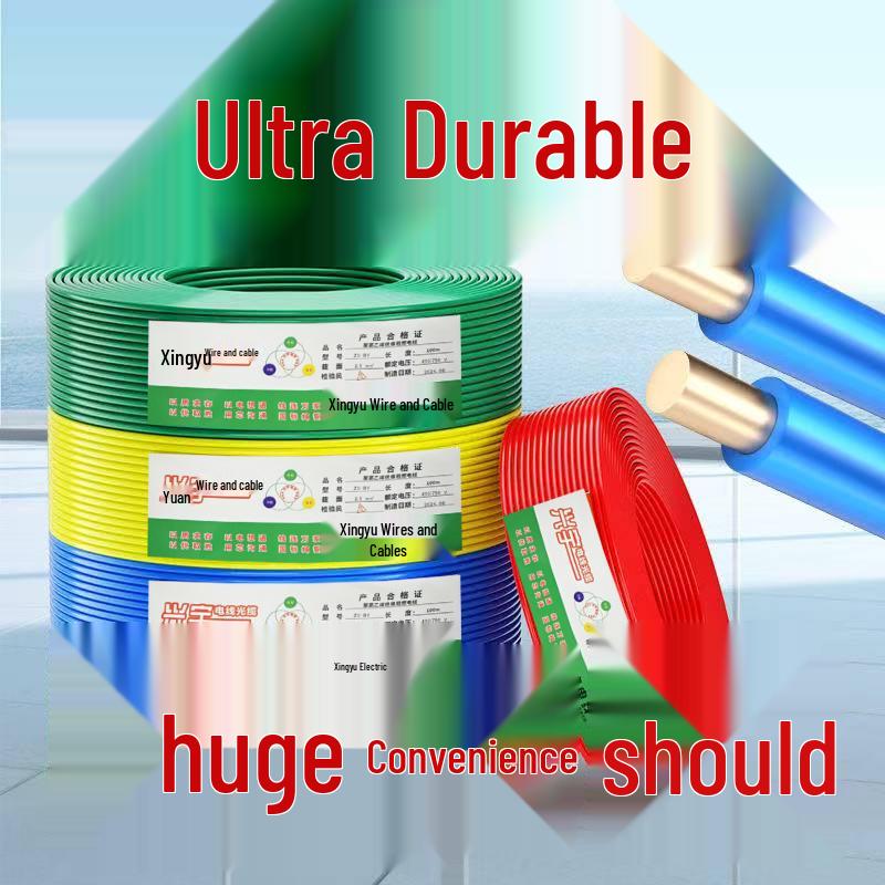 Pure Copper Single-Core BV Wire for Home Décor, 1.5-10mm²