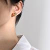 Trendy Stainless Steel Round Stud Earrings for Women Girls, Anti Allergy Gold Color Dangle Earring Ear Accessory Gifts To Her