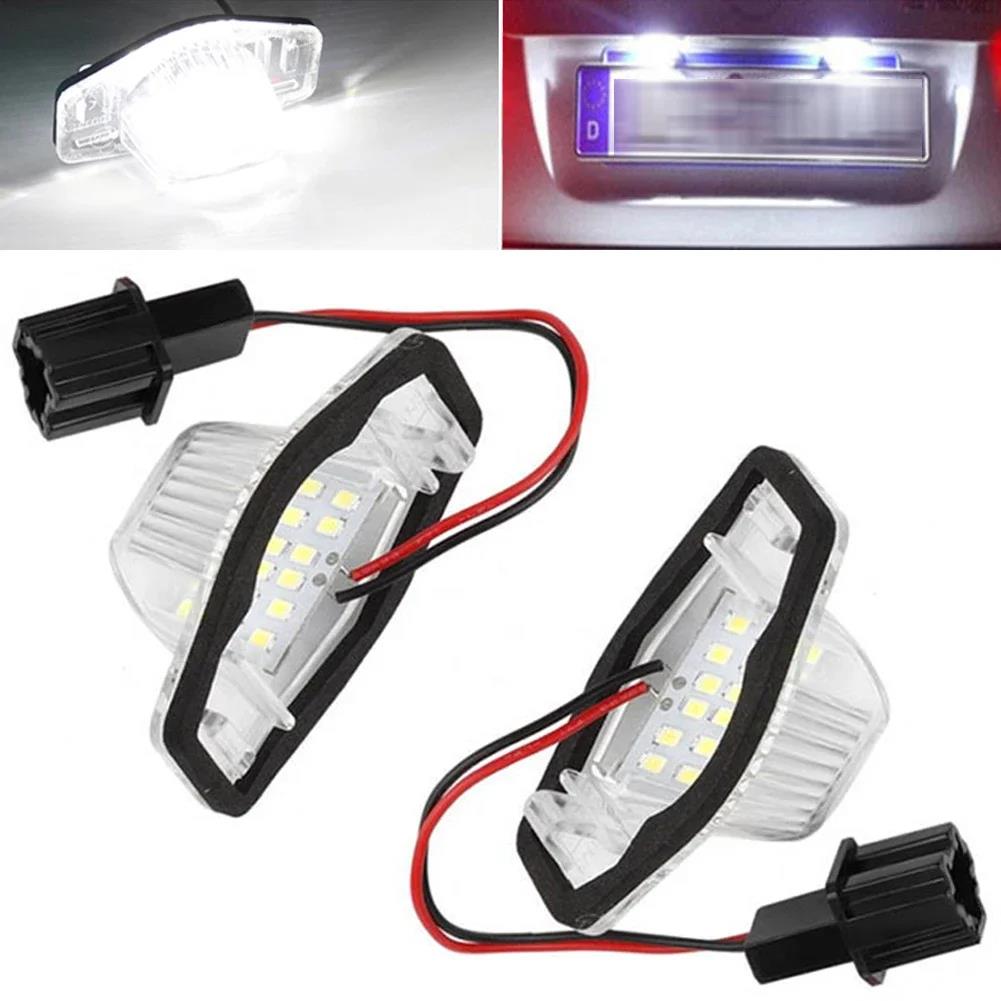 1/2X LED License Plate Lights Assembly for Honda Crv Fit Odyssey Jazz Hrv Frv CR-V Stream 12V SMD Number Lamp Xenon White 6000k License Plate Lights