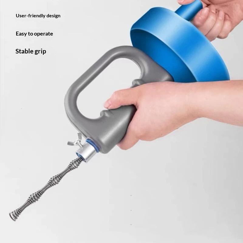 Easy Operation Drain Unblocker 3M Extendable Handheld Sewer Pipe Dredge Plunger for Toilet Sink Kitchen Bathroom