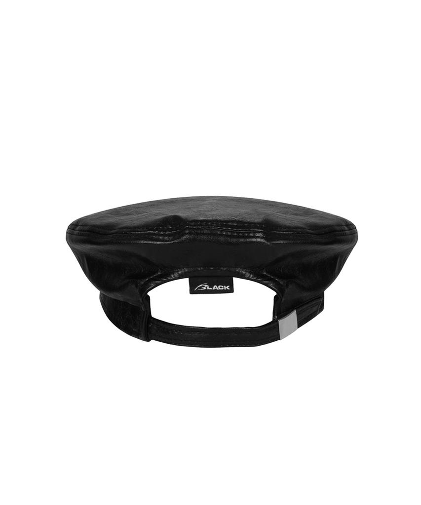 MORE THAN BLACK Leather Beret