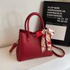 Autumn and winter high-end fashion silk scarf contrasting color temperament handbag shoulder messenger women's bag
