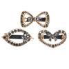 3Pcs Metal Hair Clips Zinc Alloy Highly Durable Fadeless Unique Design Inlaid Rhinestone Hair Barrette