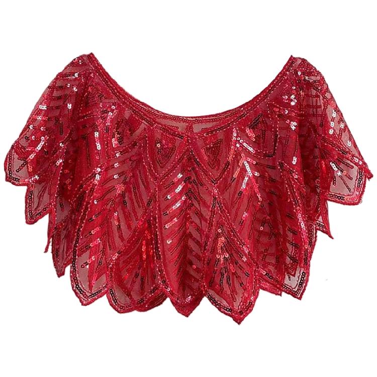 Sequins Flapper Shawl Costume Beadwork Accessories for 20s Theme Party